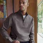 Kustom Kit Regular Fit 1/4 Zip Piqué Sweatshirt