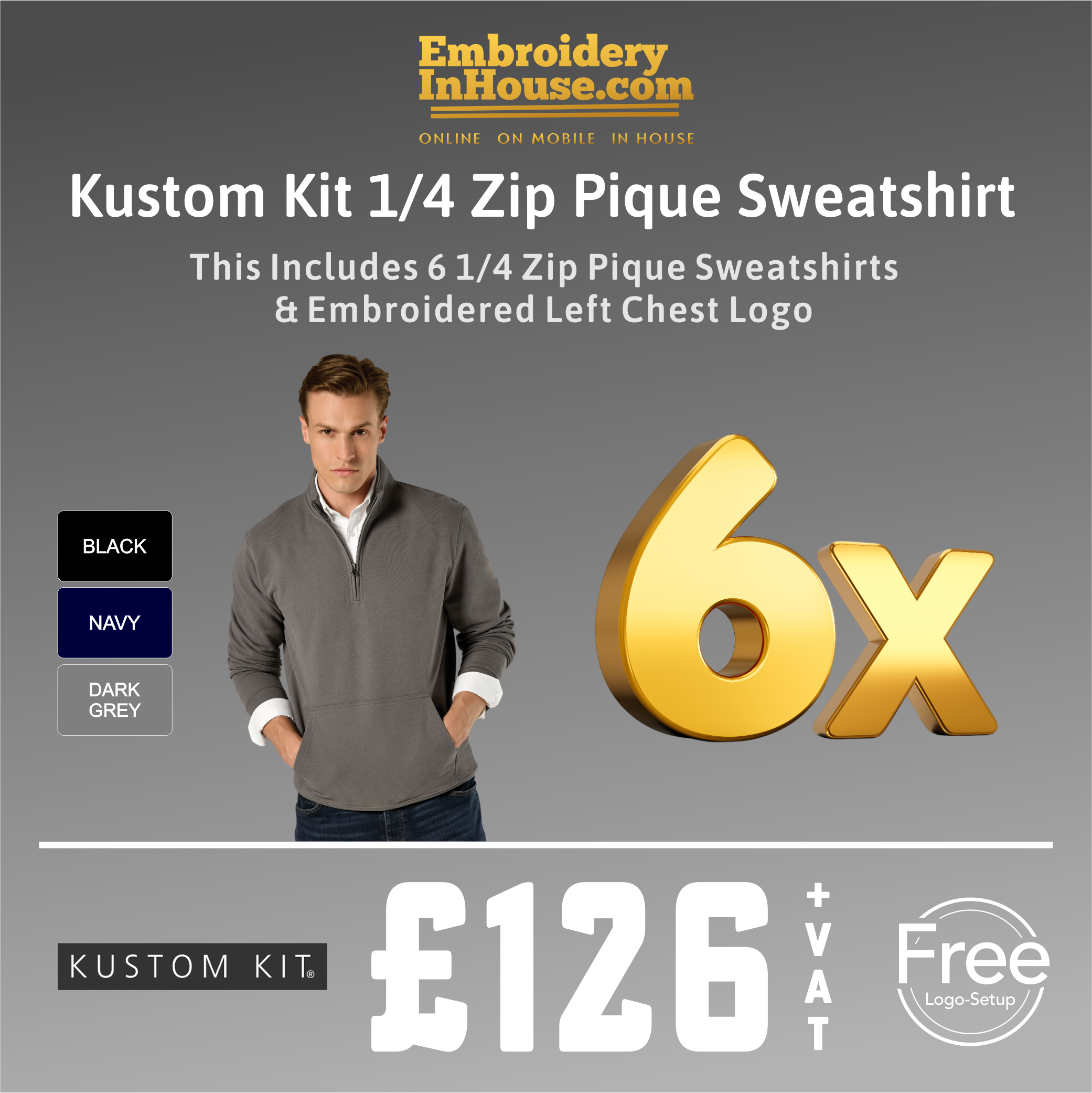 KUSTOM KIT PIQUE SWEATSHIRTS X6